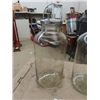 Image 2 : 2 Glass Jars with Chrome Tops - Milking Jugs? 23" Tall