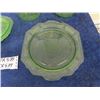 Image 2 : 4 pcs Vintage Green Depression/ Uranium?? Glass ; Covered Oval Dish, 
