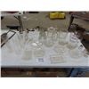 Image 1 : Quantity of Vintage Clear Glass; Jars, Divided Dishes, Glasses, Salt + Pepper 