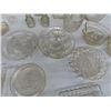 Image 8 : Quantity of Vintage Clear Glass; Jars, Divided Dishes, Glasses, Salt + Pepper 