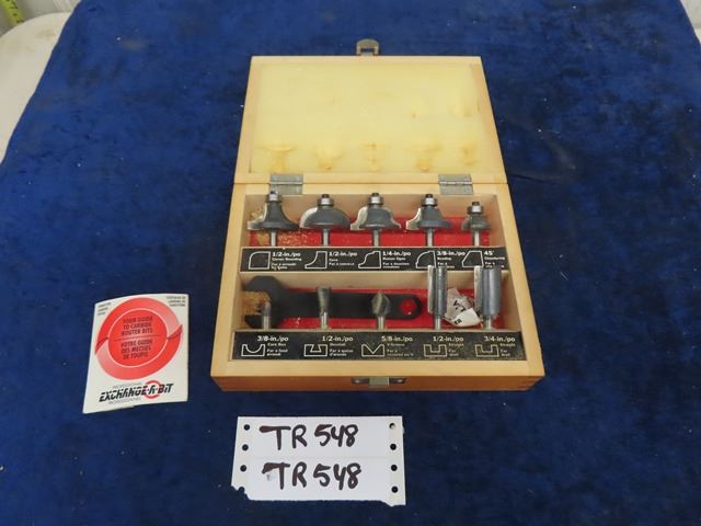 Craftsman 10 pc Router Bit Set in Wooden Case