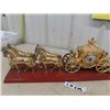 Image 2 : United Horse + Carriage Mantle Clock 9" x 20" & Horse Display 10" x 11" 