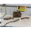 Image 1 : Wooden CIL Ammo Crate, Old Pulley, Shoulder Water Carrier