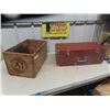 Image 1 : Fruit Crate + Wooden Hinged Box 9 1/2'' x 25'' x 11''