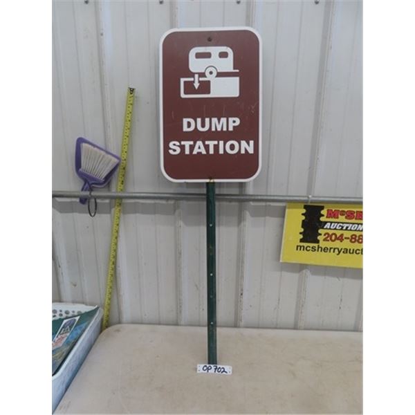 Vintage Original Metal Dump Station Sign 18'' x 12''