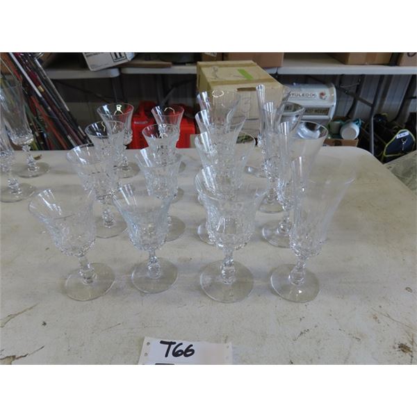 16 Val St. Lambert Glasses, Glendale pattern. 4 styles: Water Goblet: 6 3/4" 