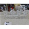 Image 1 : 8 Val St. Lambert Glasses, Glendale pattern. 4 styles: Water Goblet: 6 3/4"