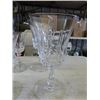 Image 2 : 8 Val St. Lambert Glasses, Glendale pattern. 4 styles: Water Goblet: 6 3/4"