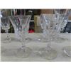 Image 3 : 8 Val St. Lambert Glasses, Glendale pattern. 4 styles: Water Goblet: 6 3/4"