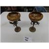 Image 1 : 2 Beautiful Candlestick Holders Approximately 10" x 4.5" - The Stem Has 