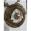 Image 5 : Antique Vintage light fixture.  It has one large painted globe in the middle 