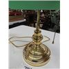 Image 3 : Vintage Green Bankers desk lamp with brass-coloured base + pull chain-  