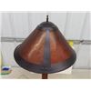 Image 2 : Mission style lamp with Micah like shade. The base of the lamp is wood and 