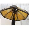 Image 5 : Vintage antique Arts & Crafts Lamp with amber slag glass shade. Beautiful 