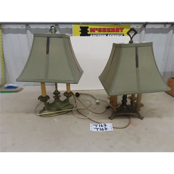 2 Antique Vintage Bedside or Desk lamps. Styled Similar to French lamp 