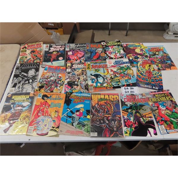 19 Assorted Comic Books ; Conan, Mighty Crusaders, Stan Brand, plus more