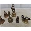 Image 4 : Assorted Brass Bells, Small Cast Iron Wood Stove, Brass Figure of Boy Peeing