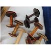 Image 5 : Assorted Wooden Thread Spools + Misc. Spinning Wheel Parts