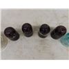 Image 7 : 15 Assorted Glass + Porcelain Insulators ; Blue, Clear, Brown