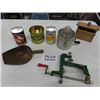 Image 1 : Wooden Butter Press, Aluminum Hand Crank Juicer, Honey Tin, Apple Peeler, 