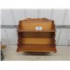 Image 1 : Nice Ornate Wooden Wall Hanging Shelf - Oak with Nice Scroll Works 10" x 24" x 30"