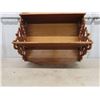 Image 2 : Nice Ornate Wooden Wall Hanging Shelf - Oak with Nice Scroll Works 10" x 24" x 30"