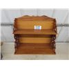 Image 4 : Nice Ornate Wooden Wall Hanging Shelf - Oak with Nice Scroll Works 10" x 24" x 30"