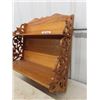 Image 5 : Nice Ornate Wooden Wall Hanging Shelf - Oak with Nice Scroll Works 10" x 24" x 30"
