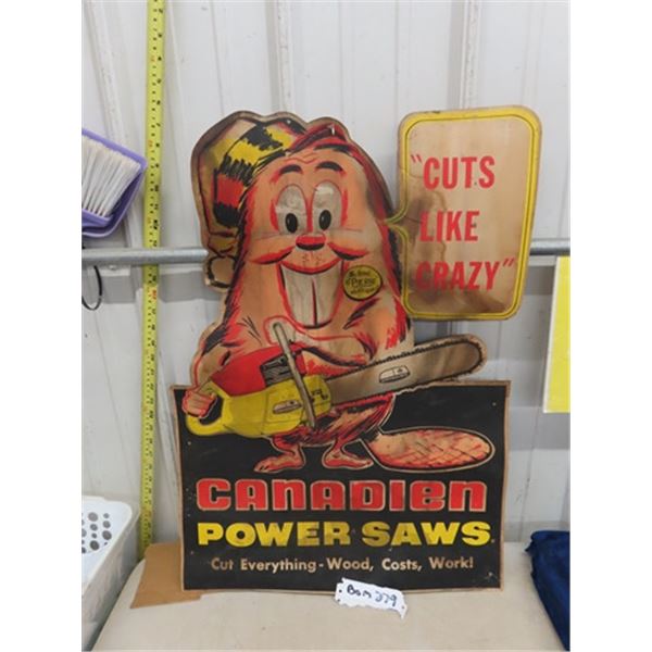 Canadian Power Saws Cardboard Sign - Great Graphics 20.5" x 27.5" 