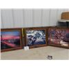 Image 1 : 3 Framed Pictures - All 20.5" x 24" 