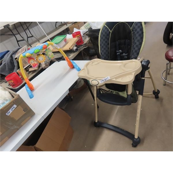 High Chair + Baby Activity Items