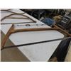 Image 2 : 2 Primitive Wooden Buck Saws, Ice/ Log Tongs, Potato Planter