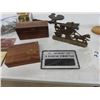 Image 5 : Wooden Carved Bird, Metal Rooster From Windvane, Carved Boxes, plus more