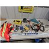 Image 1 : New Aluminum Level, Clamps, Tape Measure, Paint Mixer, Burner Torch, plus more