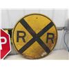 Image 2 : Metal Stop Sign + Heavy Steel Rail Road Crossing Sign 30" Wide