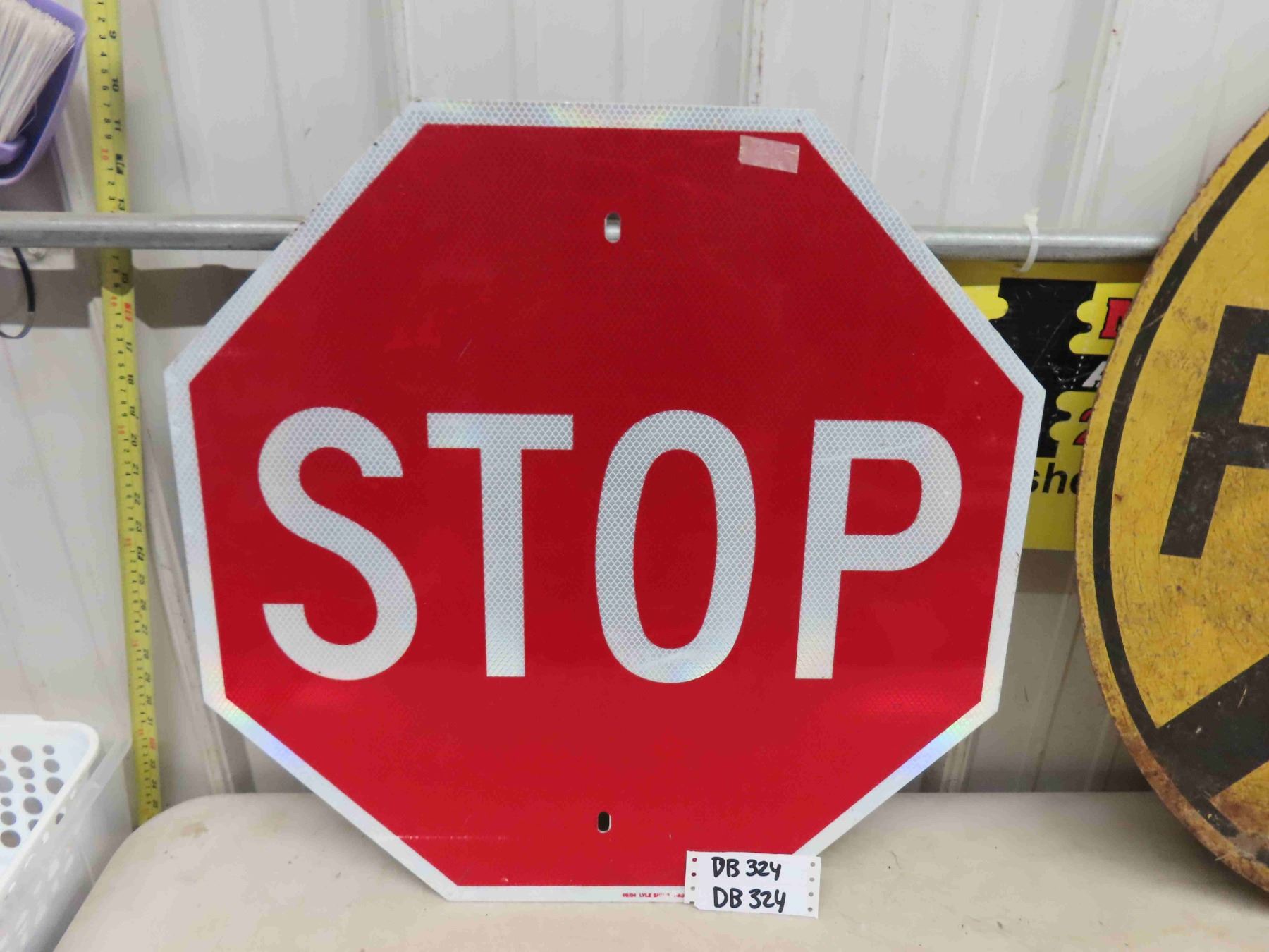 Metal Stop Sign + Heavy Steel Rail Road Crossing Sign 30