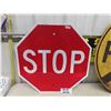 Image 3 : Metal Stop Sign + Heavy Steel Rail Road Crossing Sign 30" Wide