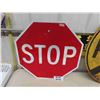 Image 5 : Metal Stop Sign + Heavy Steel Rail Road Crossing Sign 30" Wide