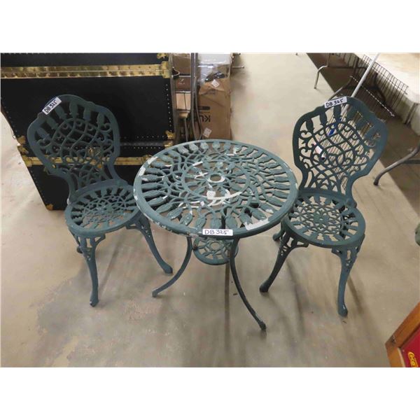 Cast Iron Bistro Set Table 24"x 26" with 2 Chairs