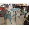 Image 5 : Cast Iron Bistro Set Table 24"x 26" with 2 Chairs