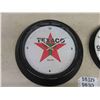 Image 2 : Texaco + Tecumseh Engines Round Plastic Battery Operated Clocks- 12" & 14" -