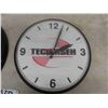 Image 3 : Texaco + Tecumseh Engines Round Plastic Battery Operated Clocks- 12" & 14" -