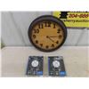 Image 1 : 2 New in Package Signal Stat LED Flood Light 15" Clock - Battery Operated