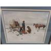 Image 3 : Framed Print - Beverley - Cowboys at Campfire with Wagon 21" x 23.5" 