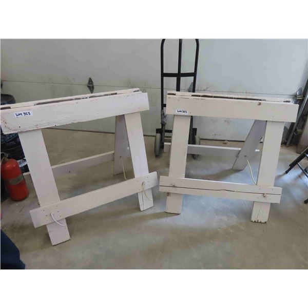 Pair of Heavy Duty Wooden Saw Horses