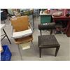 Image 1 : Vintage Baby High Chair with Arborite Top, Brown Vinyl- Good Condition + Small