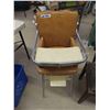 Image 2 : Vintage Baby High Chair with Arborite Top, Brown Vinyl- Good Condition + Small