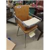 Image 3 : Vintage Baby High Chair with Arborite Top, Brown Vinyl- Good Condition + Small