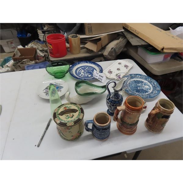 Steins, Plates, Vases, Bowl