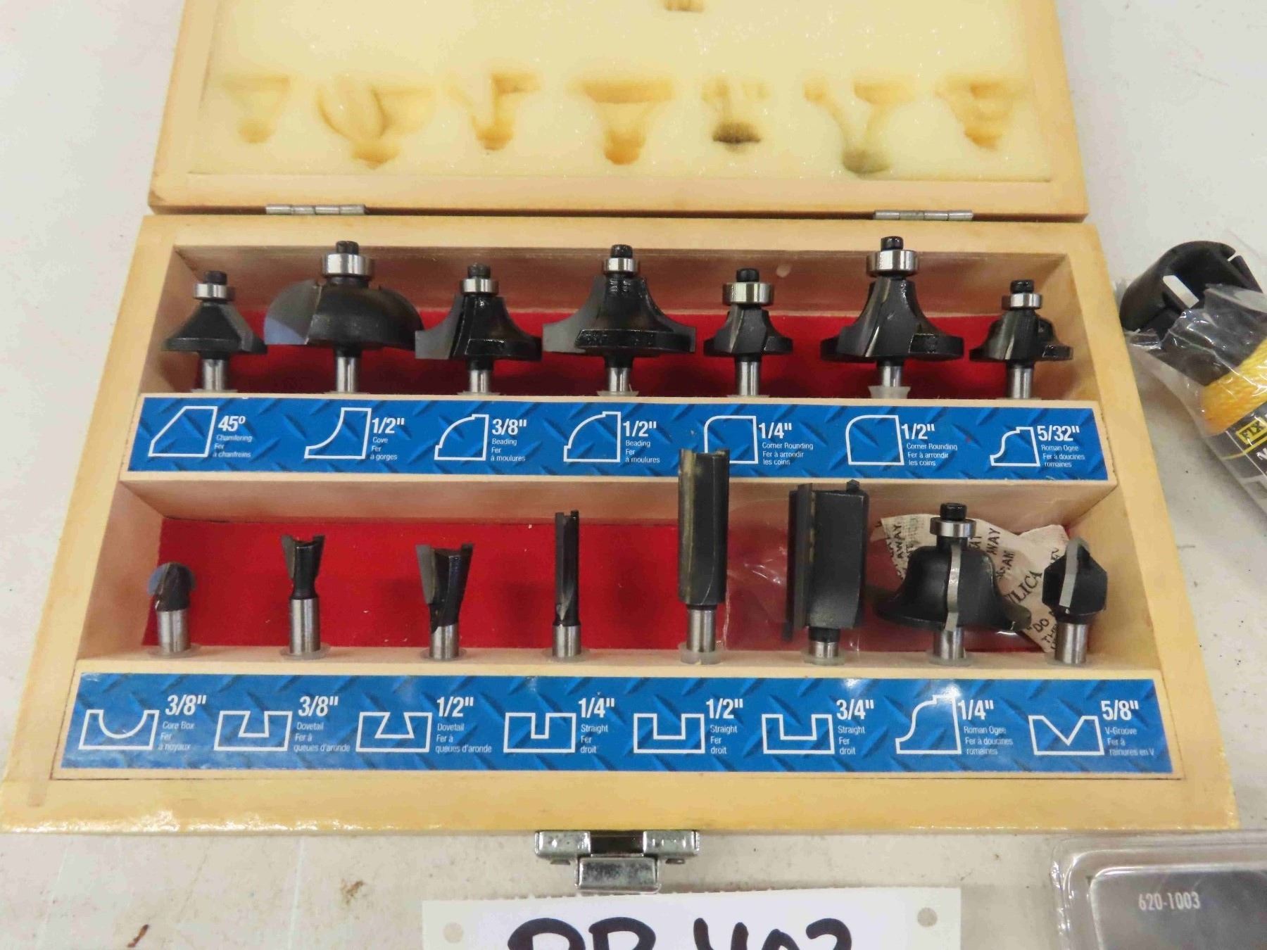 Mastercraft 15pcs Router Bits in Case, Nail Setters, 10 Bit Set, Square ...